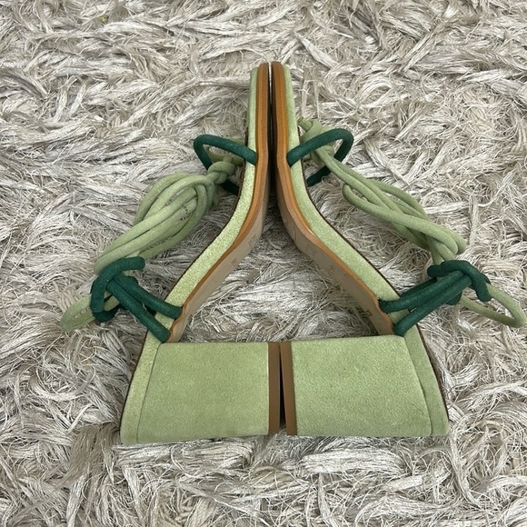 NWOB ALOHAS Grace Suede Strappy Lace Up Heeled Sandals in Green Sz 36 US 6-6.5 - Picture 13 of 14
